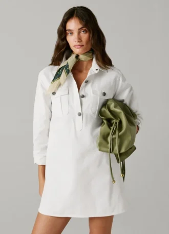 Abito corto in twill