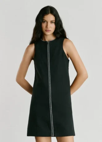 Abito corto in twill