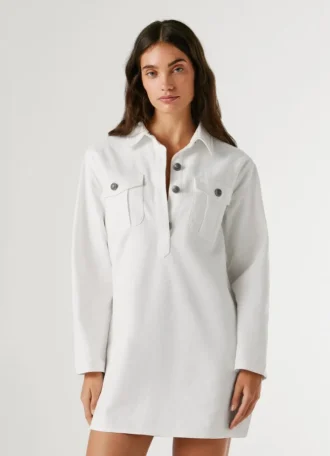 Abito corto in twill