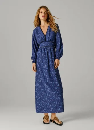 Abito lungo con stampa Paisley