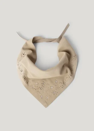 Bandana triangolare in pelle scamosciata
