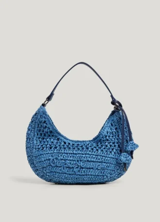 Borsa a mezzaluna in rafia