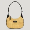 Borsa a mezzaluna in rafia