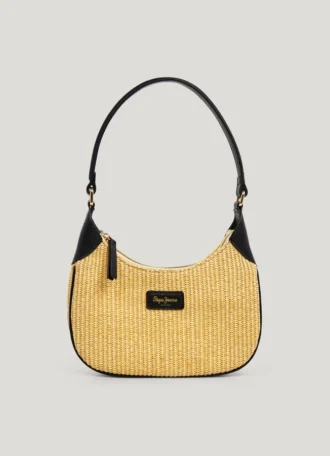Borsa a mezzaluna in rafia