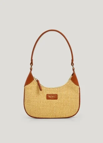 Borsa a mezzaluna in rafia