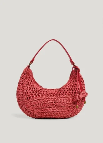 Borsa a mezzaluna in rafia
