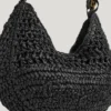 Borsa a mezzaluna in rafia