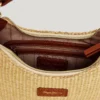 Borsa a mezzaluna in rafia