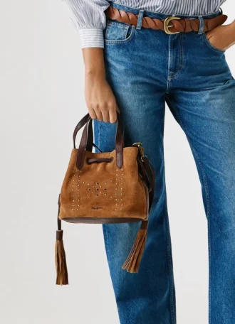 Borsa a secchiello in pelle scamosciata Borsa a secchiello in pelle scamosciata