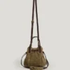 Borsa a secchiello in pelle scamosciata