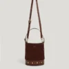 Borsa a secchiello in pelle scamosciata