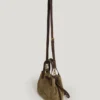 Borsa a secchiello in pelle scamosciata