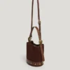Borsa a secchiello in pelle scamosciata