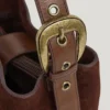 Borsa a secchiello in pelle scamosciata