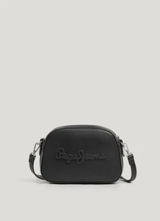 Borsa a tracolla effetto pelle con logo
