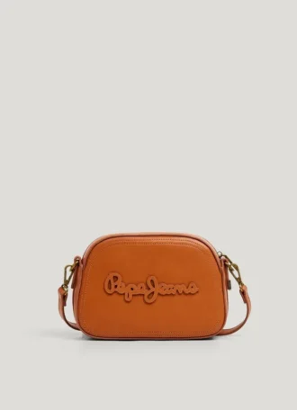 Borsa a tracolla effetto pelle con logo
