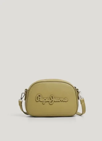 Borsa a tracolla effetto pelle con logo