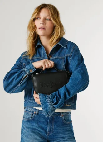 Borsa a tracolla effetto pelle con patta