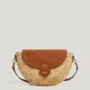 Borsa a tracolla in juta con patta Borsa a tracolla in juta con patta