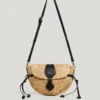 Borsa a tracolla in juta con patta Borsa a tracolla in juta con patta