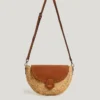 Borsa a tracolla in juta con patta Borsa a tracolla in juta con patta