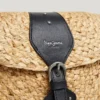 Borsa a tracolla in juta con patta Borsa a tracolla in juta con patta