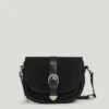 Borsa in pelle scamosciata con patta Borsa in pelle scamosciata con patta