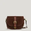 Borsa in pelle scamosciata con patta Borsa in pelle scamosciata con patta