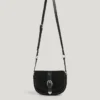 Borsa in pelle scamosciata con patta Borsa in pelle scamosciata con patta