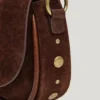 Borsa in pelle scamosciata con patta Borsa in pelle scamosciata con patta