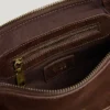 Borsa in pelle scamosciata con patta Borsa in pelle scamosciata con patta