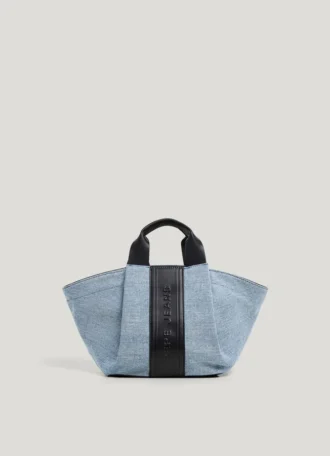 Borsa shopper con logo in rilievo
