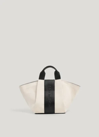 Borsa shopper con logo in rilievo