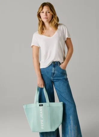 Borsa shopper con stampa logo Borsa shopper con stampa logo