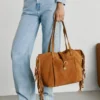 Borsa shopper in pelle scamosciata Borsa shopper in pelle scamosciata