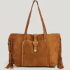 Borsa shopper in pelle scamosciata Borsa shopper in pelle scamosciata