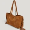 Borsa shopper in pelle scamosciata Borsa shopper in pelle scamosciata