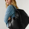 Borsa Tote effetto pelle con borchie