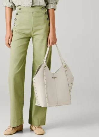 Borsa Tote effetto pelle con borchie