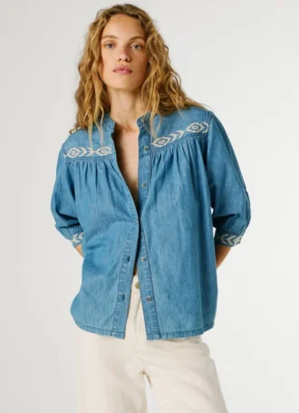 Camicetta in denim dalla vestibilità regolare