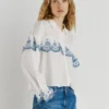 Camicia con volant ricamati Camicia con volant ricamati