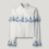Camicia con volant ricamati Camicia con volant ricamati