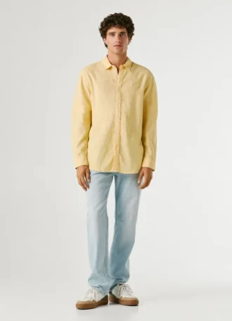 Camicia dalla vestibilità regolare tinta in capo