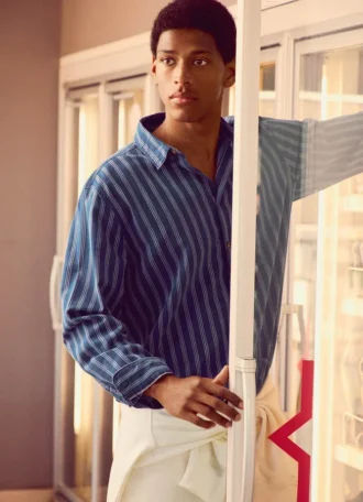 Camicia in popeline a righe