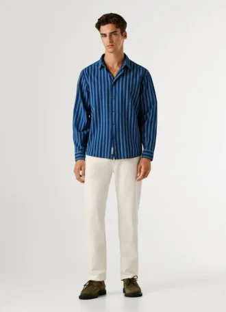 Camicia in popeline a righe