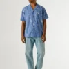 Camicia in popeline con colletto cubano