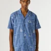 Camicia in popeline con colletto cubano