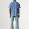 Camicia in popeline con colletto cubano