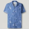 Camicia in popeline con colletto cubano