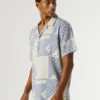 Camicia patchwork con colletto cubano Camicia patchwork con colletto cubano